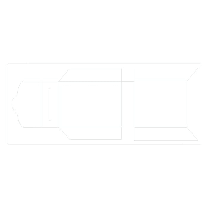 Ein weißes Blatt Papier mit dem Umriss einer ScoreBoards XL Die Box Post von Eileen Hull | BigShot kompatibel | Für alle gängigen Stanzmaschinen von Sizzix geeignet.