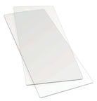 Zwei klare, rechteckige Sizzix 655267 Erweiterte Schneideplatten (1 Paar, Kunststoff, 37 x 15,5 x 0,7cm) überlappen sich auf einem weißen Hintergrund - ideal für die Verwendung mit Ihrer Big Shot Stanzmaschine.