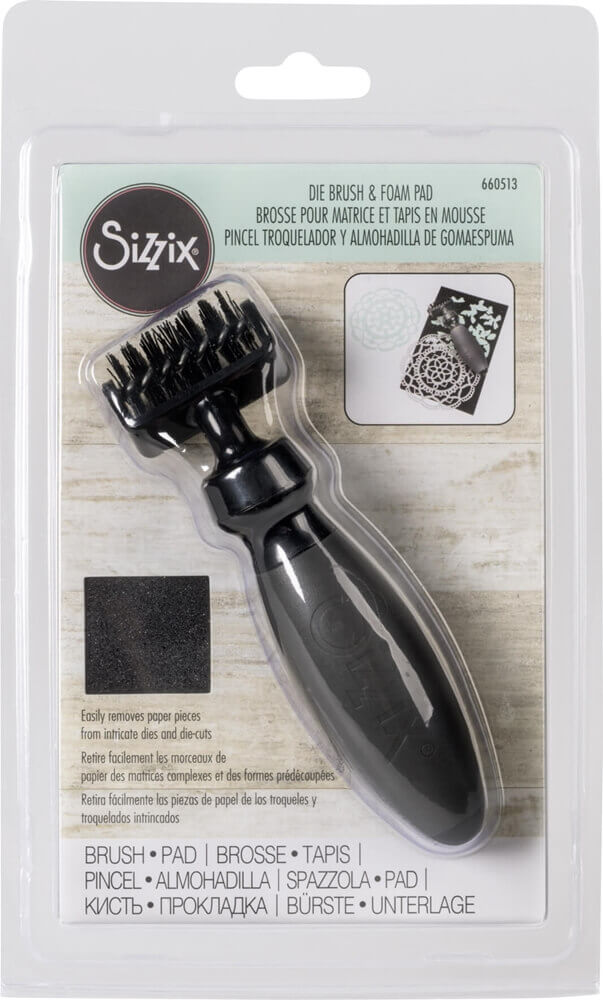 Sizzix Stanz-Zubehör-Set „Die Brush & Foam Pad“ – schwarz.