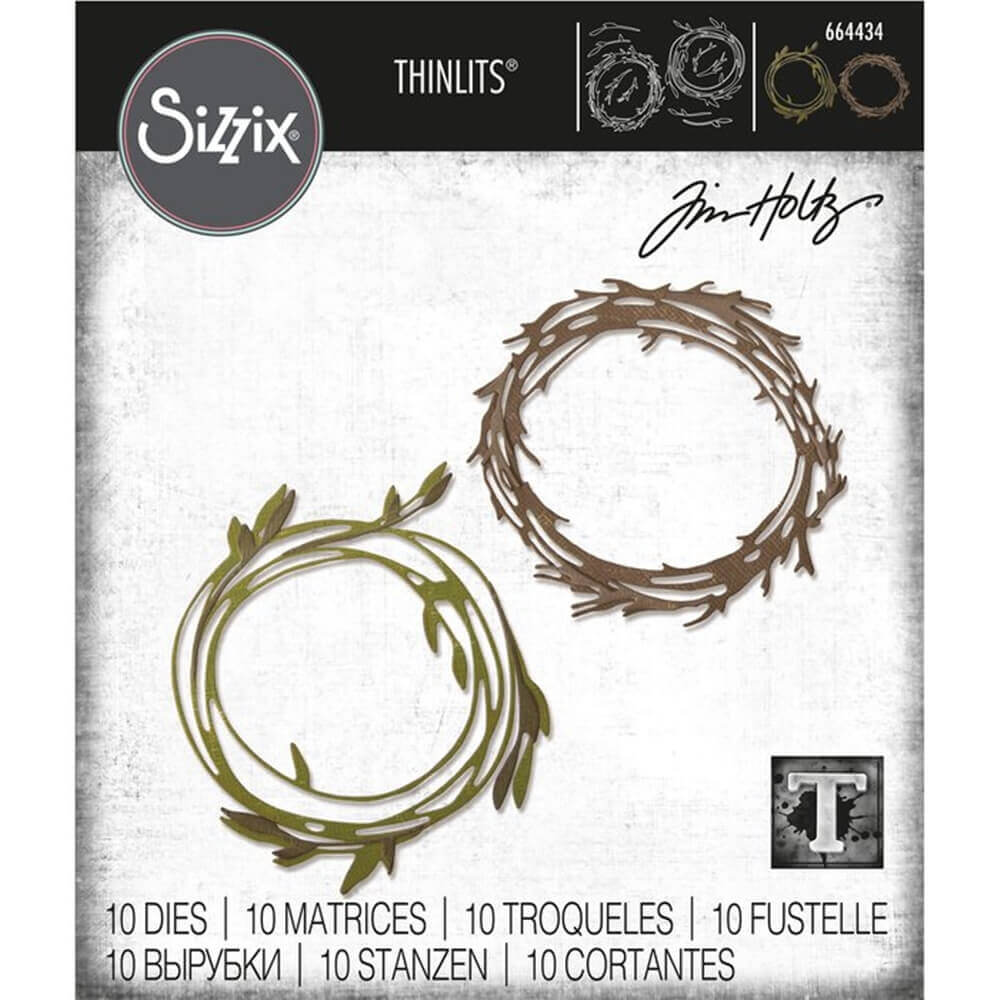Sizzix • Thinlits Set Funky Kranz – Zweige & Zweige – Zweige & Zweige.