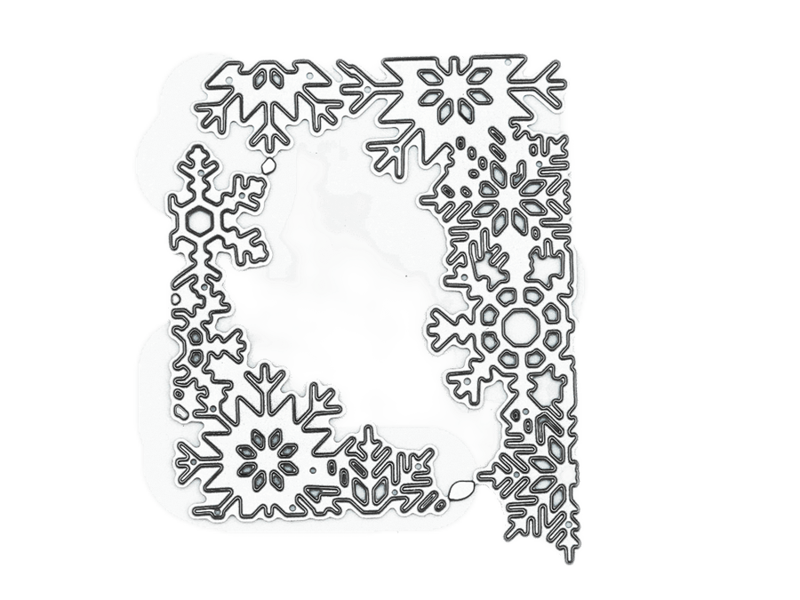 Größenangabe für Stanzschablone Ecke aus Schneekristallen