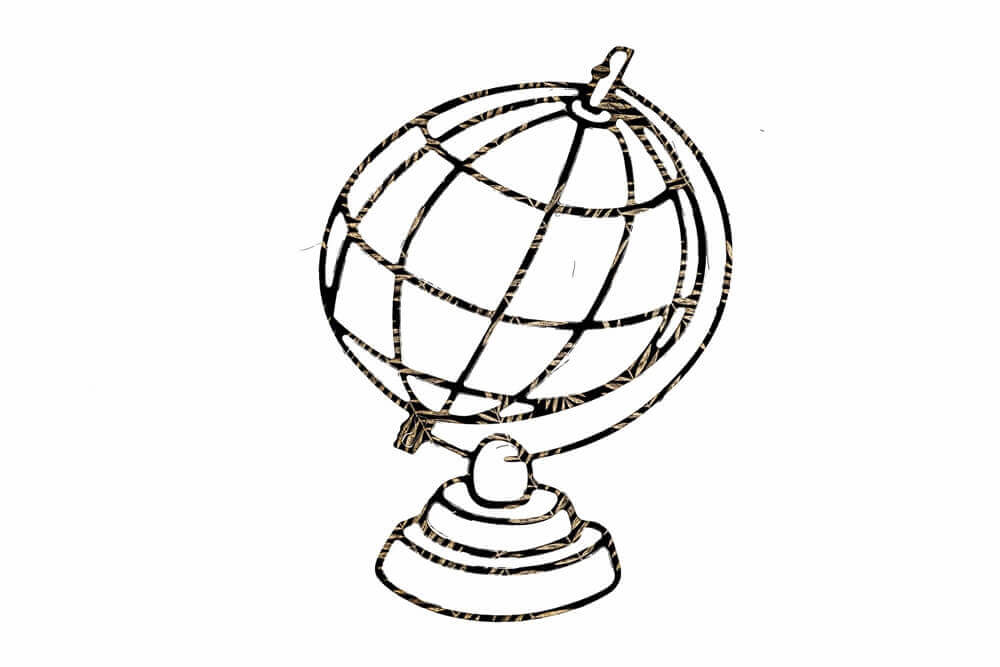 Erstellen Sie mit der Stanzschablonentechnik ein atemberaubendes Bastelergebnis eines großen Globus auf einem Sockel.