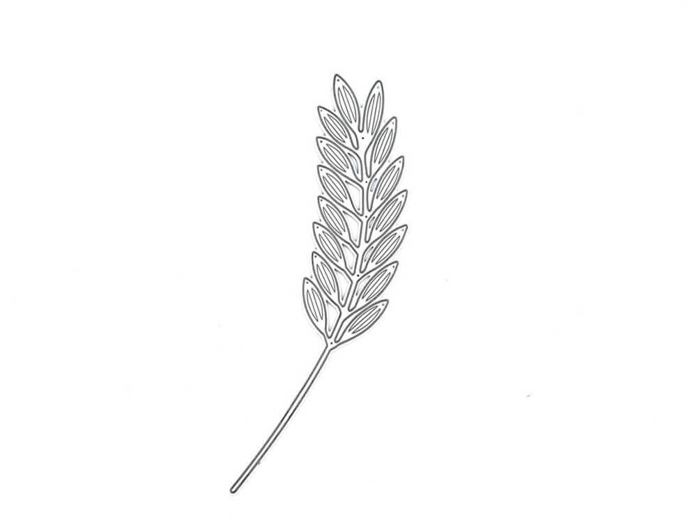Eine Zeichnung einer Stanzschablone „Großes Palmenblatt“ von Stanzenshop.de auf weißem Hintergrund.