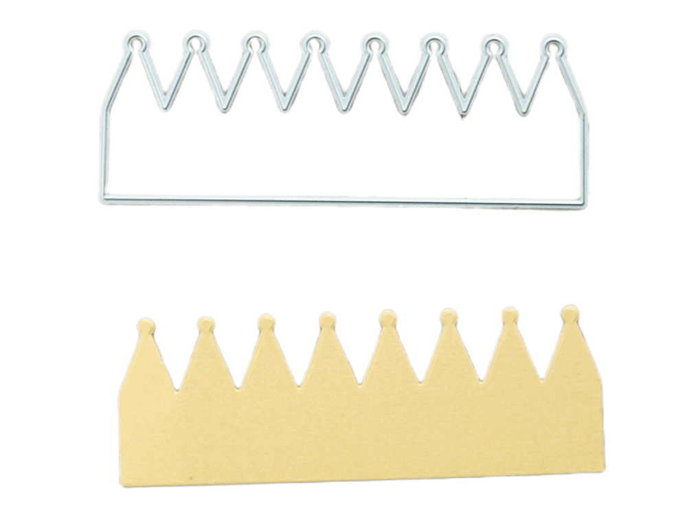 Stanzschablonen: Krone-Stanzschablone auf schwarzem Hintergrund