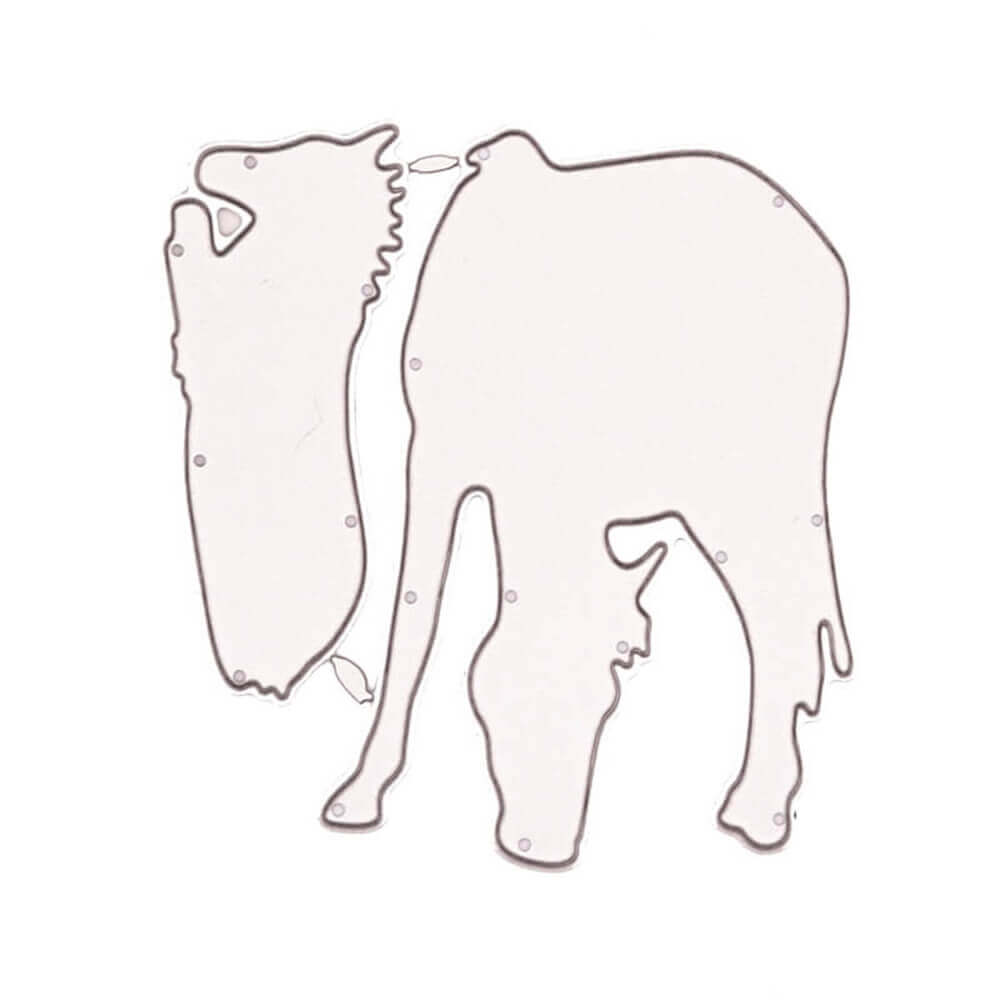 Zwei Silhouetten einer Stanzschablone Pferd mit Fohlen, Tiere, Reiten von Stanzenshop.de auf weißem Hintergrund.