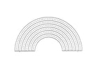Die Stanzenshop.de Stanzschablone Regenbogen zeichnet sich durch eine schlichte schwarz-weiße Regenbogenkontur mit sechs gestrichelten Linien aus, perfekt für das Bastelergebnis und kompatibel mit den meisten Stanzmaschinen.