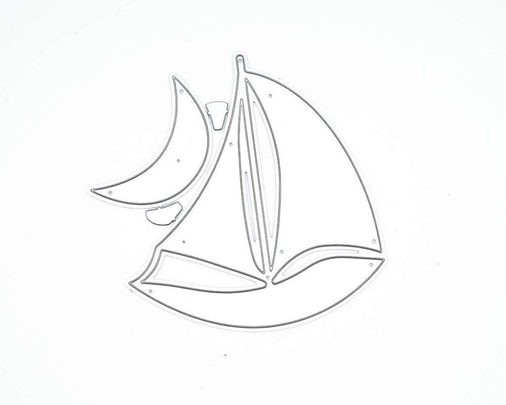 Ein Bild eines Stanzenschop.de-Segelbootes auf weißem Hintergrund.