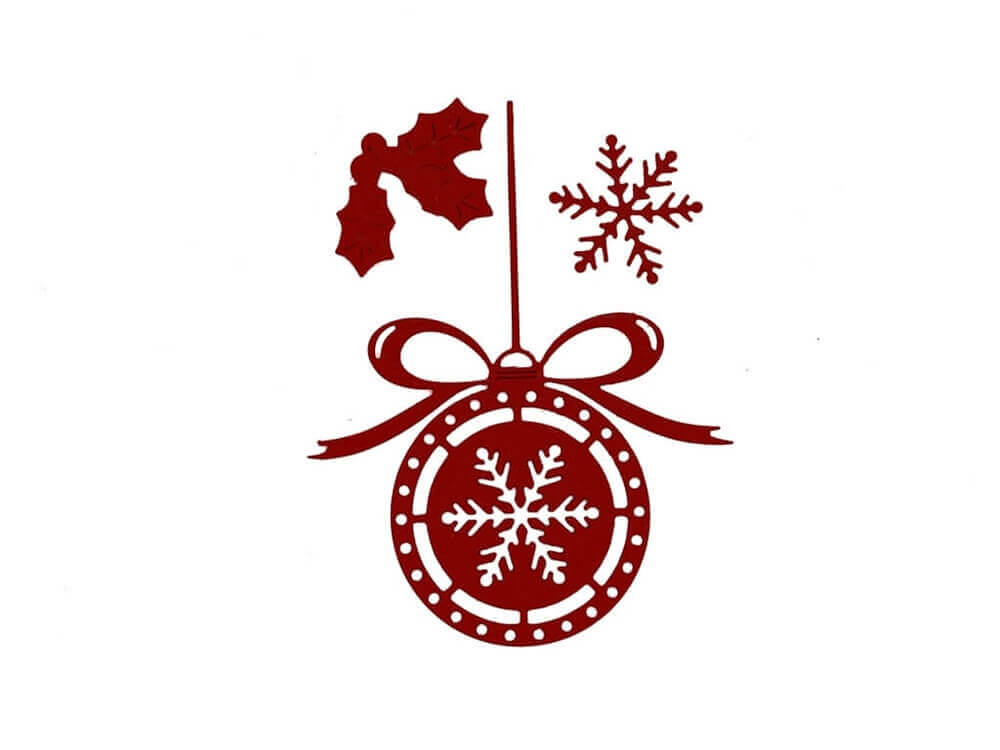 Ein Stanzenshop.de Weihnachtsschmuck mit Schneeflocken und Stechpalme: Stanzschablone günstig.