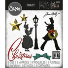 Sizzix 665584 Thinlits 9PK Vault Serie: Weihnachten 2021 von Tim Holtz - Set mit weihnachtlichen Silhouetten wie Laterne, Sternen, Kranz, Schleife und Figuren. Inkl. "Weihnachten" Text. Maße siehe Produktdetails. Marke: Sizzix.