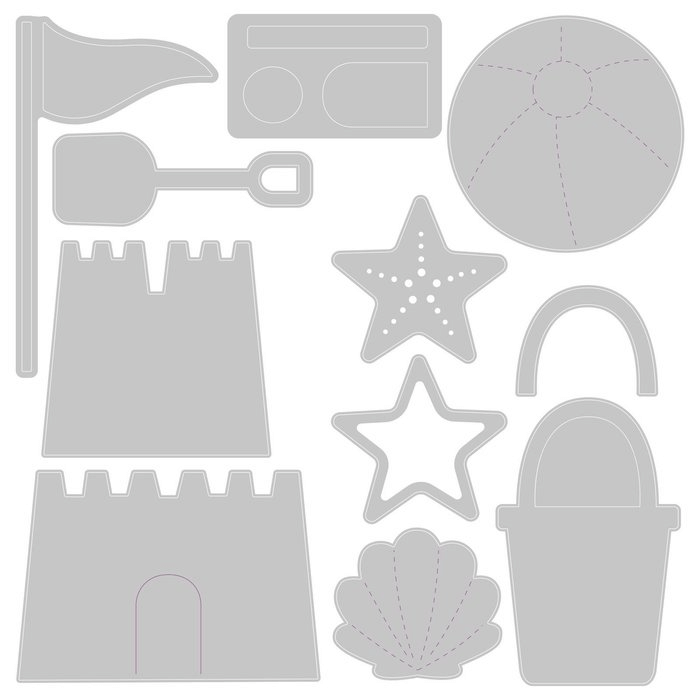 Größenangabe für Sizzix 665897Thinlits  11er-Pack Summer Shapes von Jennifer Ogborn