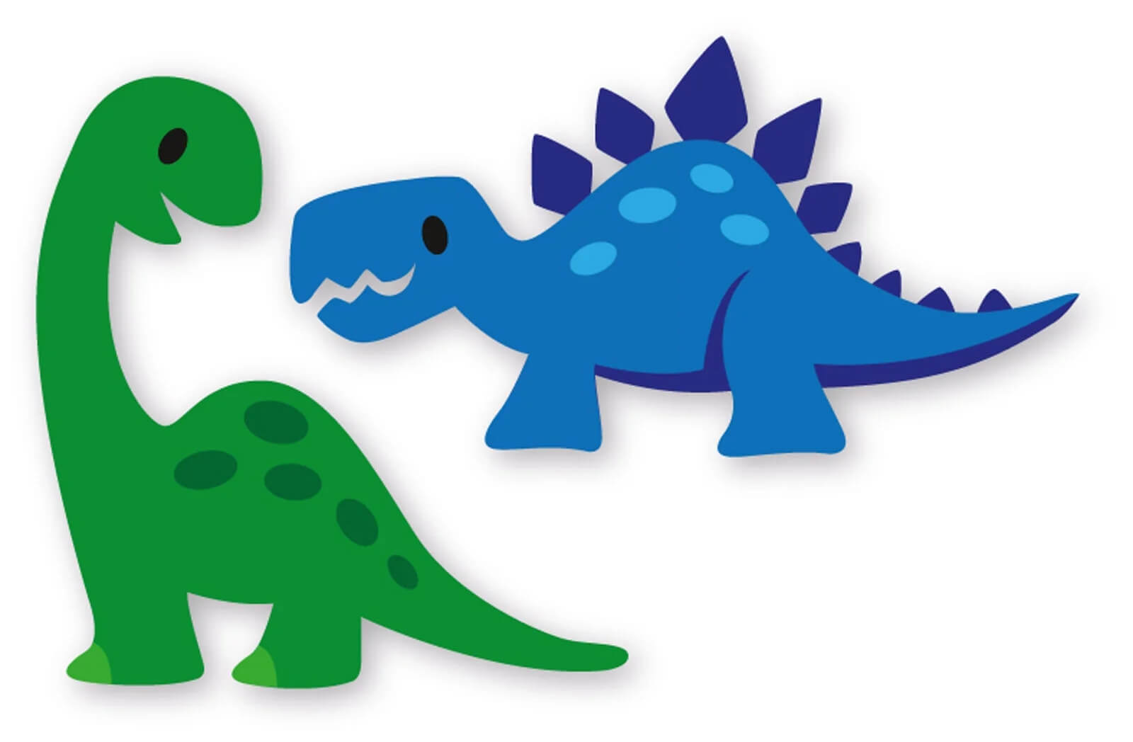 Marianne Design - Collectables Präge- und Stanzschablone Eline's Dinosaurier: Ein grüner Sauropode und ein blauer Stegosaurus in einfachen Formen, perfekt für Scrapbooking oder Stanzen, von Marianne Design.